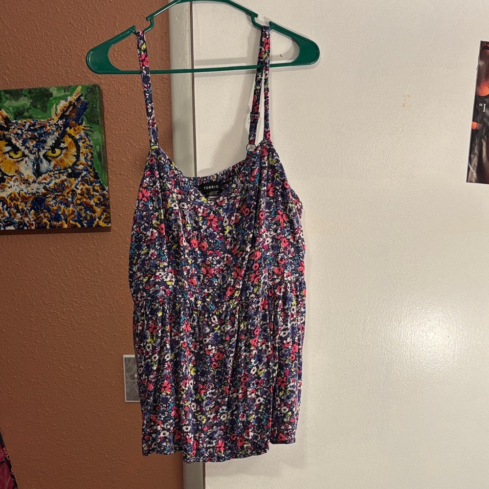 Floral Print Camisole with Adjustable Straps